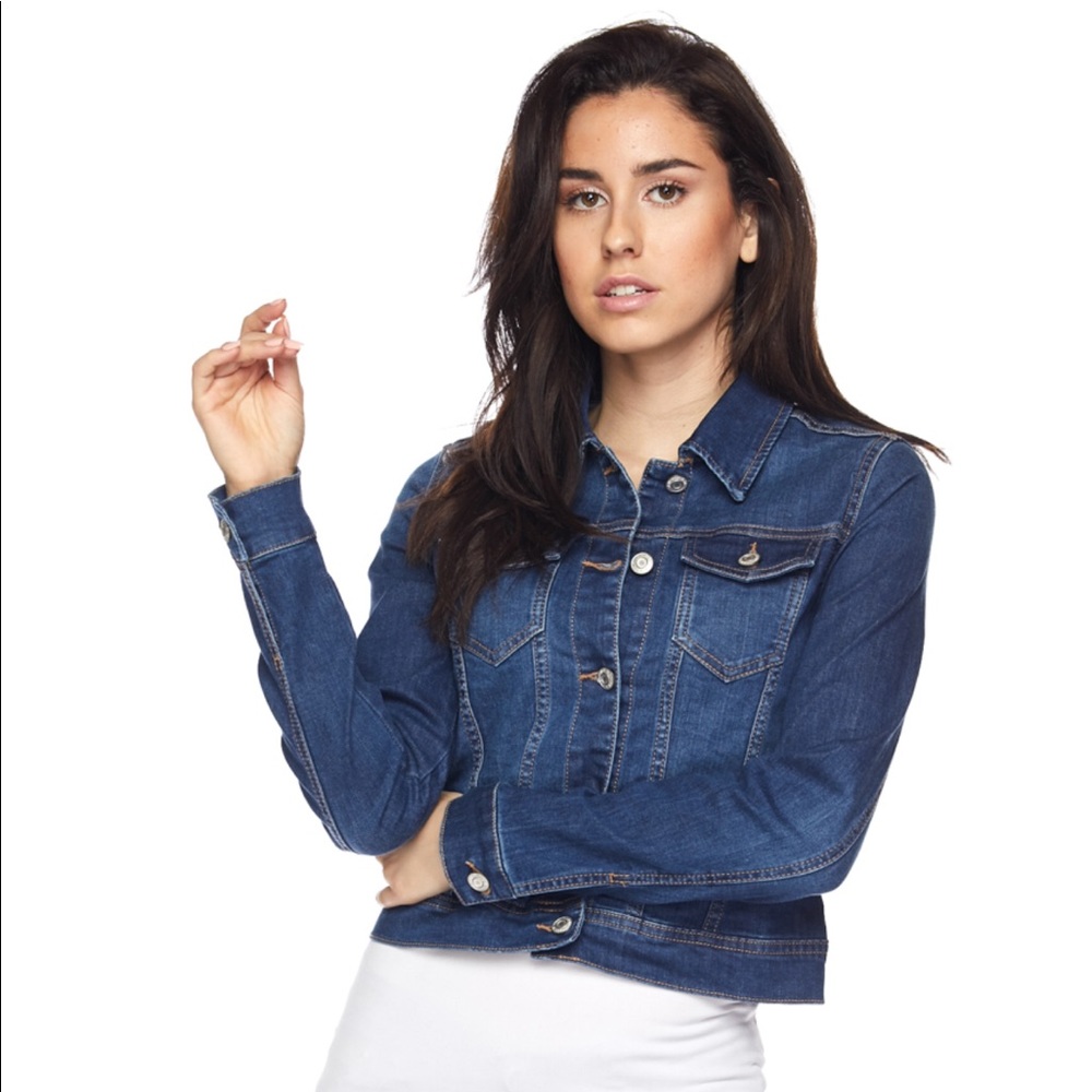 NWT Denim Crop Jacket like Fashion Nova - Picture 1 of 1